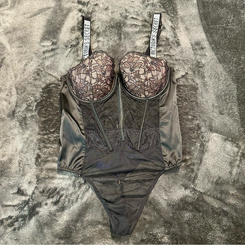 Victoria's Secret Black Lace Bodysuit